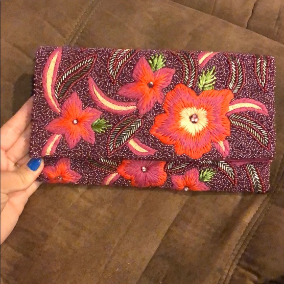 Anthropologie Handbags - Beaded Anthropologie clutch/purse